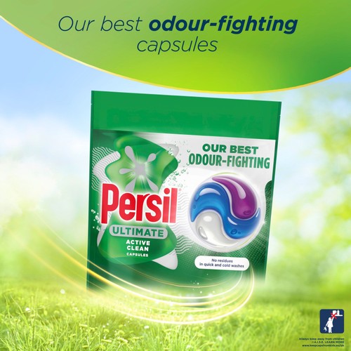 Persil Ultimate Active Clean Laundry Washing Detergent Capsules 54 Washes thumbnail 3