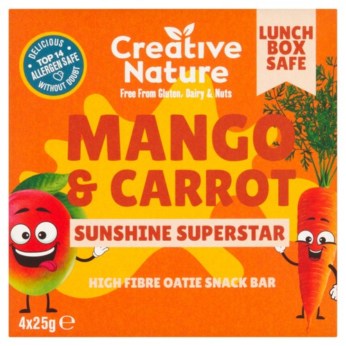 Creative Nature Mango & Carrot Kids snack bar Multipack