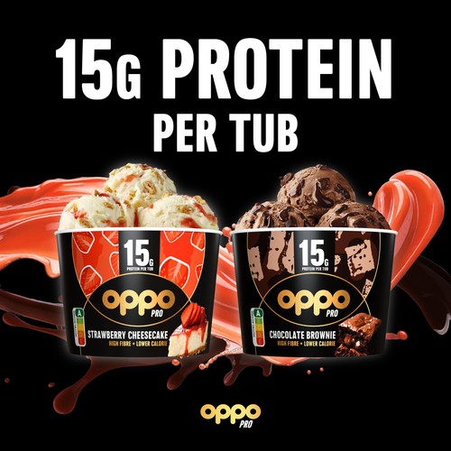 Oppo Pro High Protein Strawberry Cheesecake Ice Cream Tub thumbnail 7