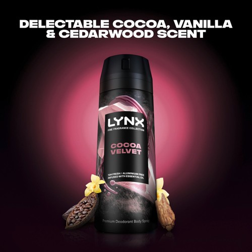 Lynx Fine Fragrance Collection Premium Deodorant Bodyspray Cocoa Velvet thumbnail 3