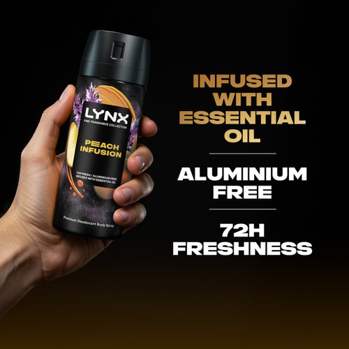 Lynx Fine Fragrance Collection Premium Deodorant Bodyspray Peach Infusion thumbnail 3