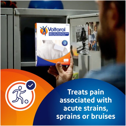 Voltarol One a Day Muscle Pain Relief Medicated Plaster Patches, 2 thumbnail 6