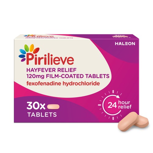 Pirilieve Hayfever Relief, Fexofenadine Antihistamine Tablets