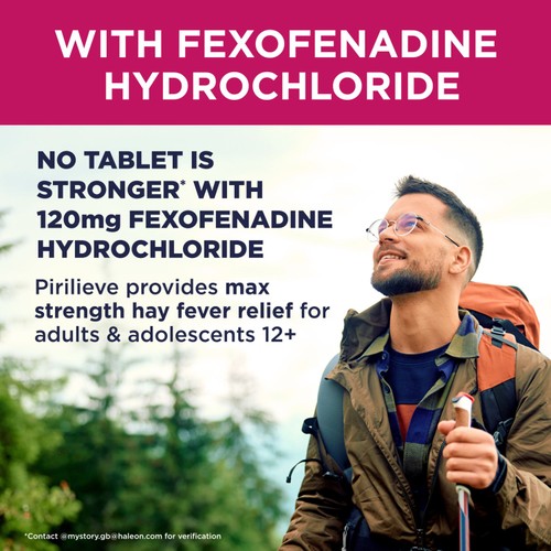 Pirilieve Hayfever Relief, Fexofenadine Antihistamine Tablets thumbnail 2