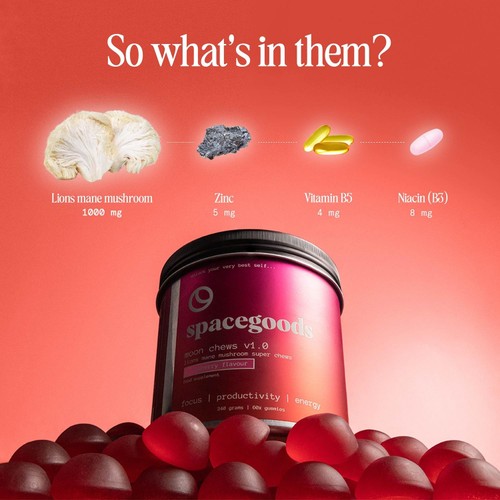 Spacegoods Focus Lions Mane Mushroom Moon Gummies thumbnail 3