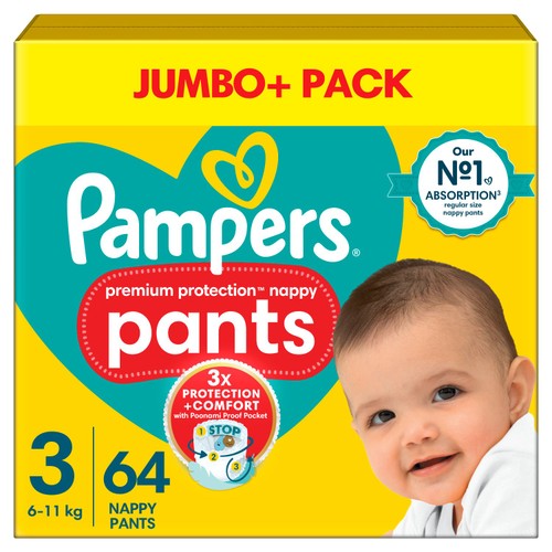 Pampers New Baby Nappy Pants Size 3 Jumbo thumbnail 2