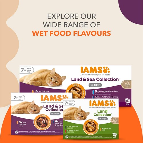 IAMS Senior Wet Cat Food Meat & Fish Variety Mix in Jelly thumbnail 6