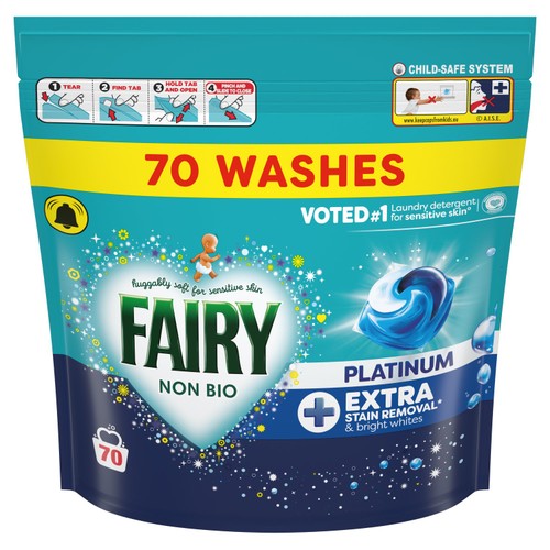 Fairy Platinum Non Bio Pods Washing Capsules 70 Washes thumbnail 2