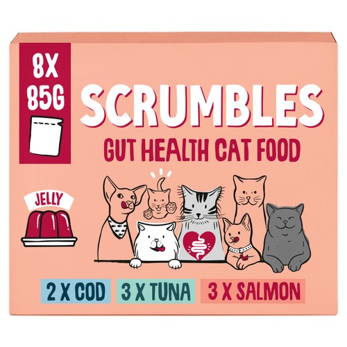 Scrumbles Grain Free Wet Cat Jelly Pouch Fish Selection
