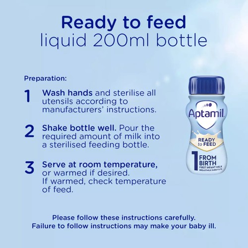 Aptamil 1 First Infant Baby Milk Formula Liquid Ready to Feed from Birth thumbnail 3
