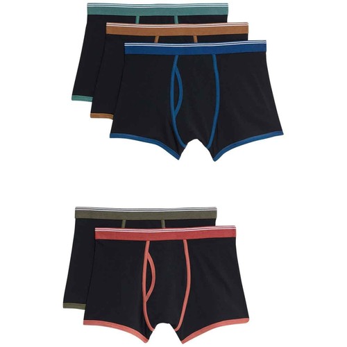 M&S Mens Cotton Rich Cool & Fresh Trunks, M, Black