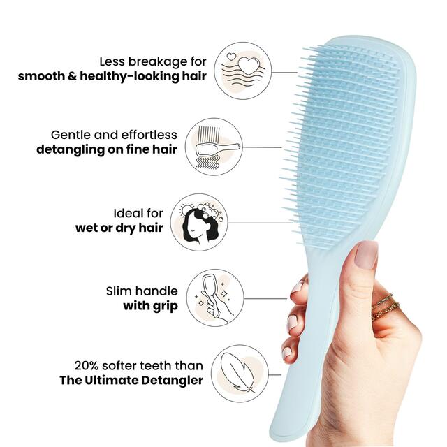 Tangle Teezer Ultimate Detangler Large Fine & Fragile, Seafoam Blue thumbnail 2