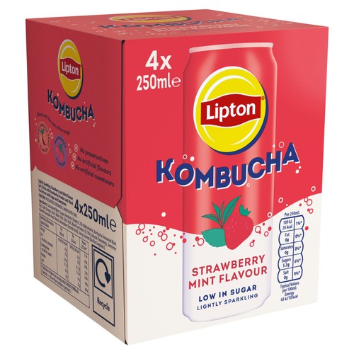 Lipton Strawberry & Mint Kombucha thumbnail 2