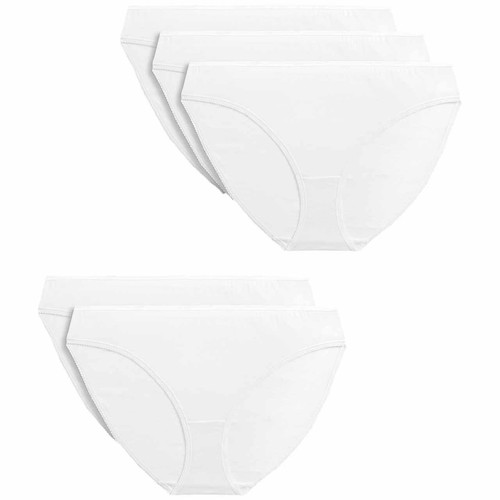 M&S Womens Pure Cotton Bikini Knickers, 18, White