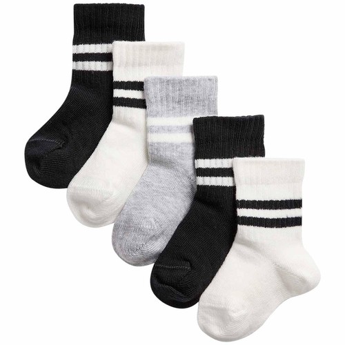 M&S Unisex Cotton Baby Socks, 12-24 Months, Black thumbnail 2