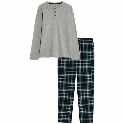 M&S Cotton Pyjama Set, L, Grey thumbnail 2