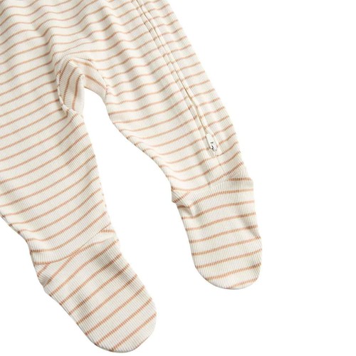 M&S Pocket Paris Zip Footed Sleepsuit, 0-3 Months, Oatmeal thumbnail 3