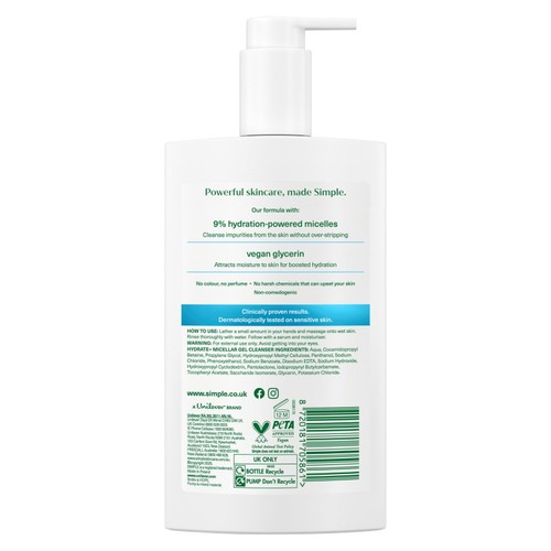 Simple Hydrate+ Gel cleanser thumbnail 5