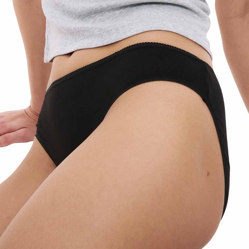 M&S Collection Womens, Pure Cotton Bikini Knickers, Size 14, Black thumbnail 4