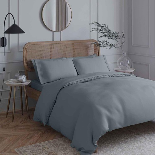 M&S Egyptian Cotton Duvet Cover, Double (4 ft 6), Light Wedgewood thumbnail 2