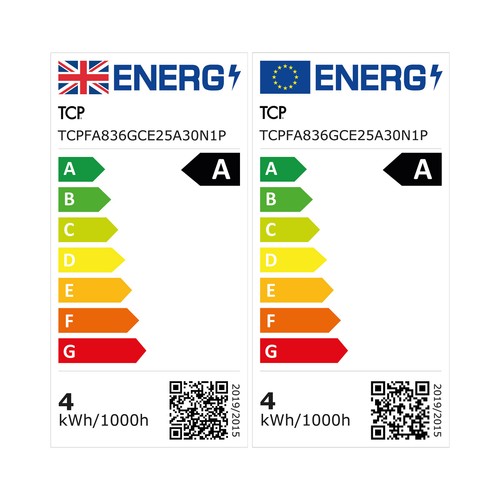 TCP Glass Filament Classic 836LM E27 4W Warm White - A Class Energy Rating thumbnail 7