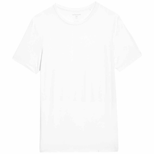 M&S Mens Supima Cotton Blend T-Shirt Vest, Small, White
