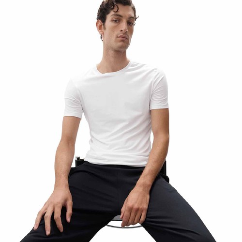 M&S Mens Supima Cotton Blend T-Shirt Vest, Small, White thumbnail 2