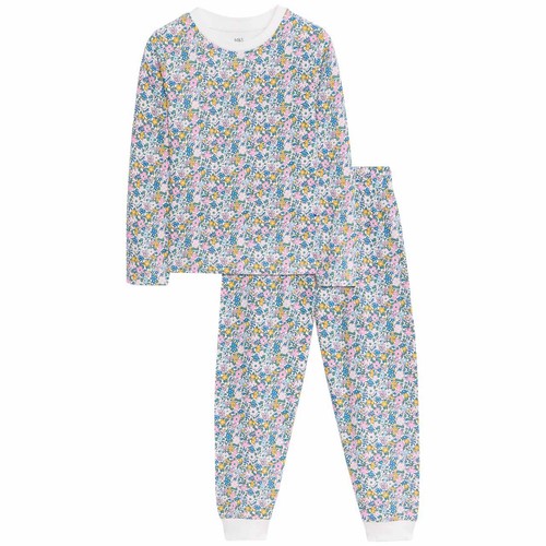 M&S Ditsy Pyjamas, 5-6 Years, Ivory thumbnail 2