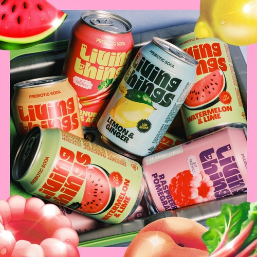 Living Things Rhubarb & Apple Biotic Soda thumbnail 4