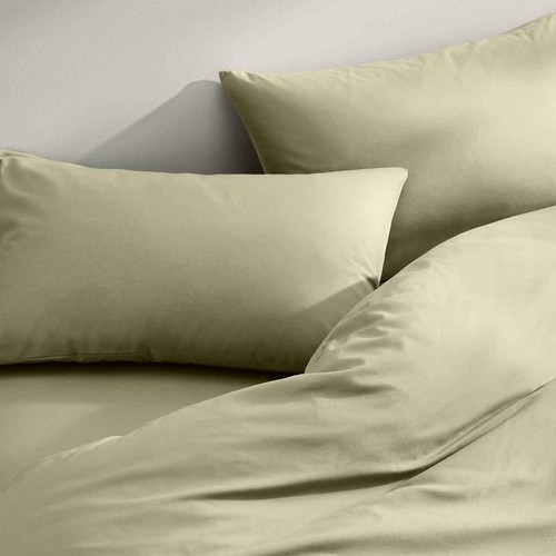 M&S Cotton Rich Bedding Set, Super King size, Green thumbnail 2