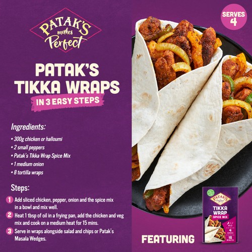 Pataks Tikka Wrap Spice Mix thumbnail 2