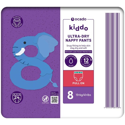 Ocado Kiddo Ultra-Dry Nappy Pants Size 8 thumbnail 2