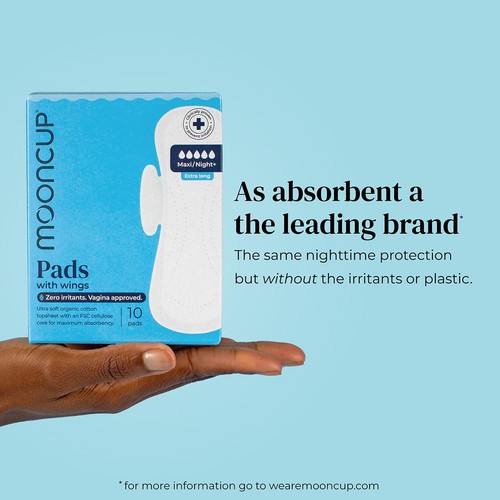 Mooncup Pads with Wings Maxi Night+, Zero Irritants, Vagina Approved thumbnail 2