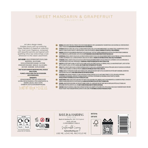 Baylis & Harding Sweet Mandarin & Grapefruit Luxury Bath Bomb Gift Set thumbnail 8