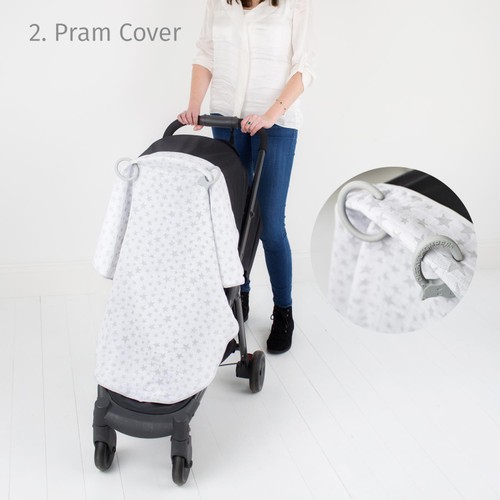 Cheeky Chompers 6 in 1 Multi Muslin Silver Stars thumbnail 8