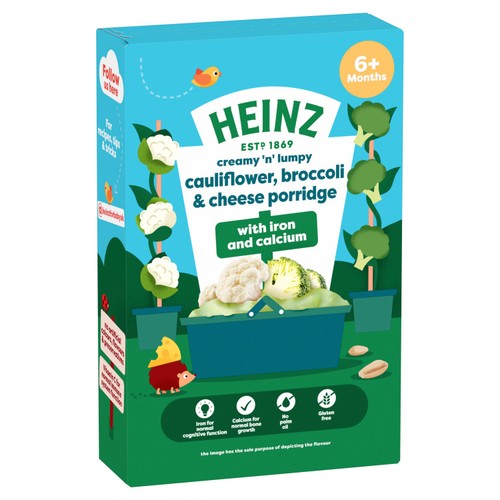 Heinz Cauliflower Broccoli Cheese Porridge Baby Food 6+ Months thumbnail 2