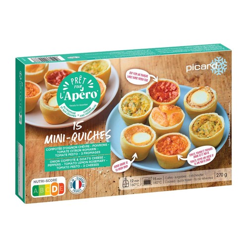 Picard-15 Mini Quiches Cheese And Vegetables