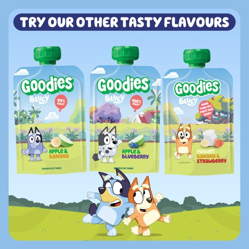 Goodies BLUEY Kids Banana,Strawberry&Apple Smoothie Fruit Pouch Multipack thumbnail 4