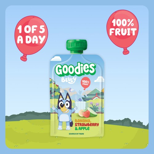 Goodies BLUEY Kids Banana,Strawberry&Apple Smoothie Fruit Pouch Multipack thumbnail 7