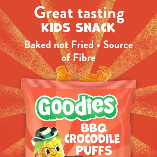 Goodies Kids Snack Crocodile BBQ Puffs Multipack thumbnail 2