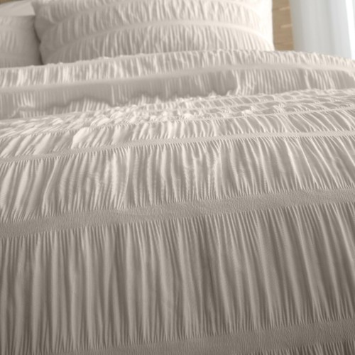 Catherine Lansfield Seersucker Super King Duvet Set Natural thumbnail 3