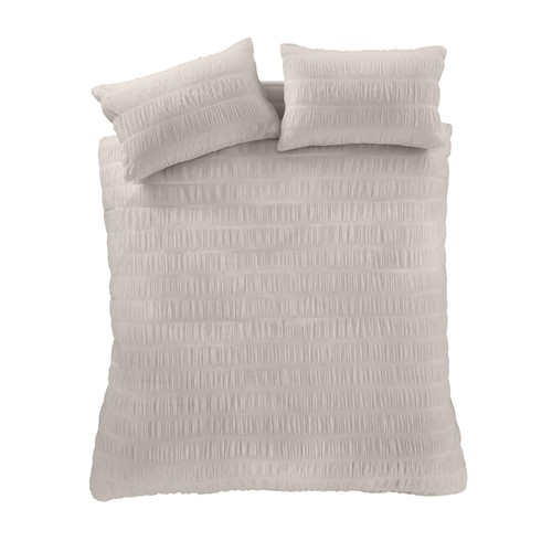Catherine Lansfield Seersucker Super King Duvet Set Natural thumbnail 5