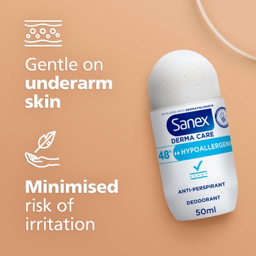 Sanex Derma Care Hypoallergenic 48-Hour Antiperspirant Roll-On Deodorant thumbnail 3