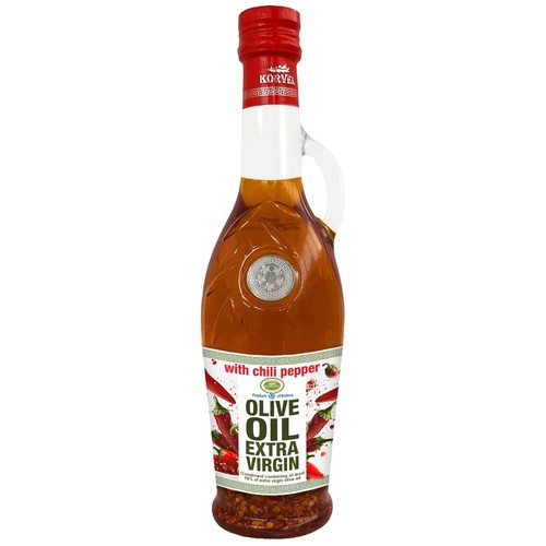 KORVEL Greek Extra Virgin olive oil with Chili pepper, Amphora