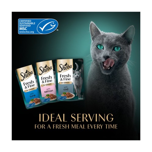 Sheba Fresh & Fine Wet Cat Food Pouches Fish Collection in Gravy thumbnail 6