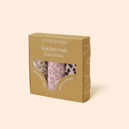 Stripe & Stare Knickers, Pink Leopard, XS thumbnail 6