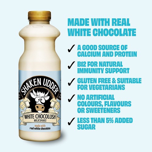 Shaken Udder White Chocolush Chocolate Flavoured Milkshake thumbnail 4