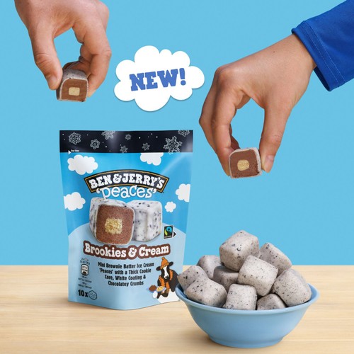 Ben & Jerry's Brookies & Cream Peaces Ice Cream Frozen Snack thumbnail 2