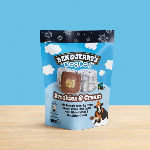 Ben & Jerry's Brookies & Cream Peaces Ice Cream Frozen Snack thumbnail 5