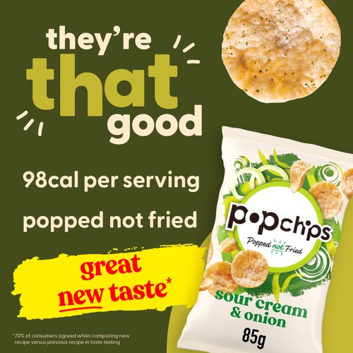 popchips Sour Cream & Onion Sharing Crisps thumbnail 3